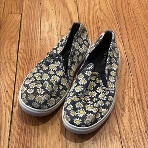 Torrid Black and White Daisy Slip-On Sneakers